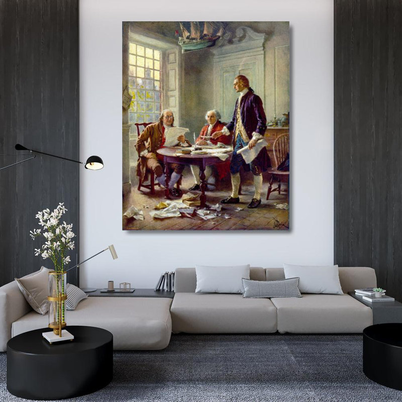 Drafting the Declaration of Independence, 45" H x 36" W