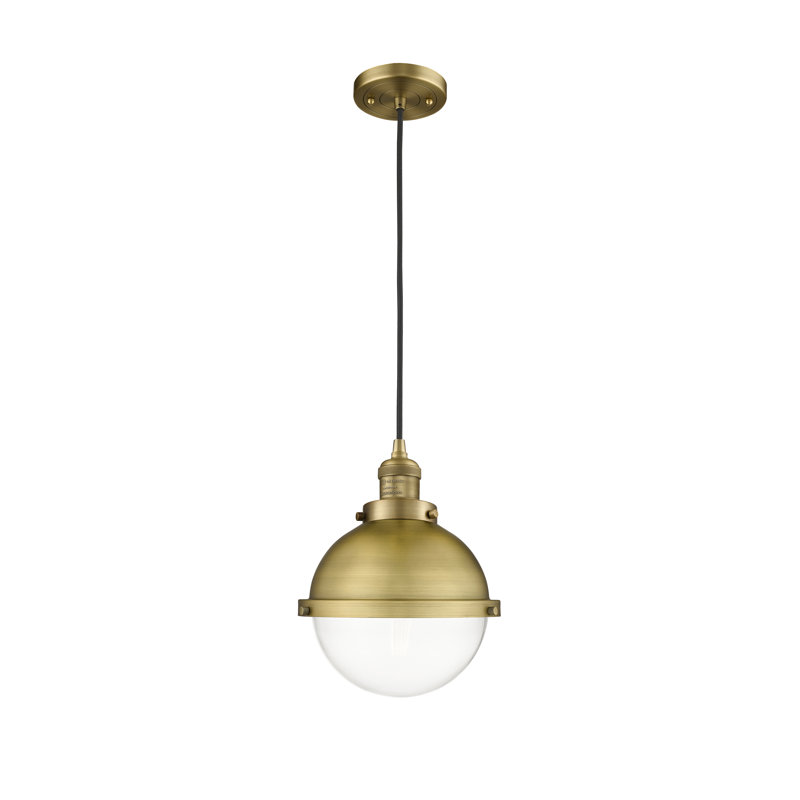 Anesh 1 - Light Single Pendant, Clear, 132.25" H x 9" W x 9" D, Brushed Brass