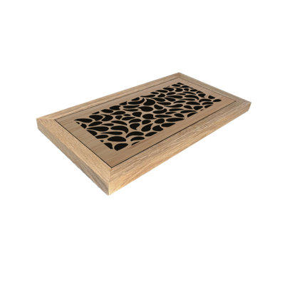Registre de plancher de bois franc. Ouverture de conduit 4 x 10 (au total 7 x 13) - Conception goutte de pluie