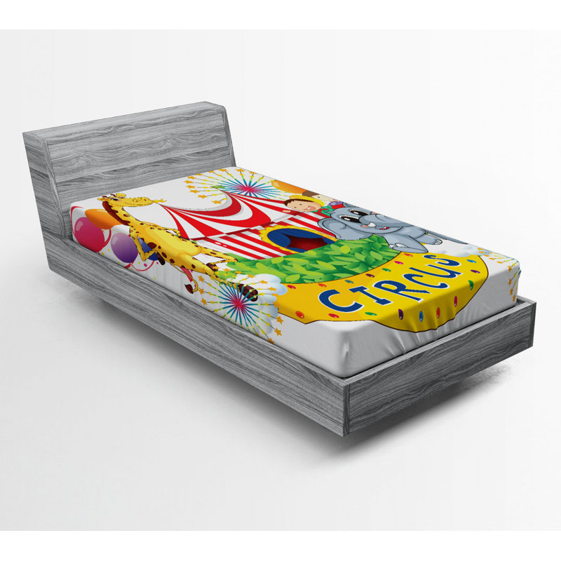 Circus Microfiber Fitted Sheet, Twin Fitted Sheet