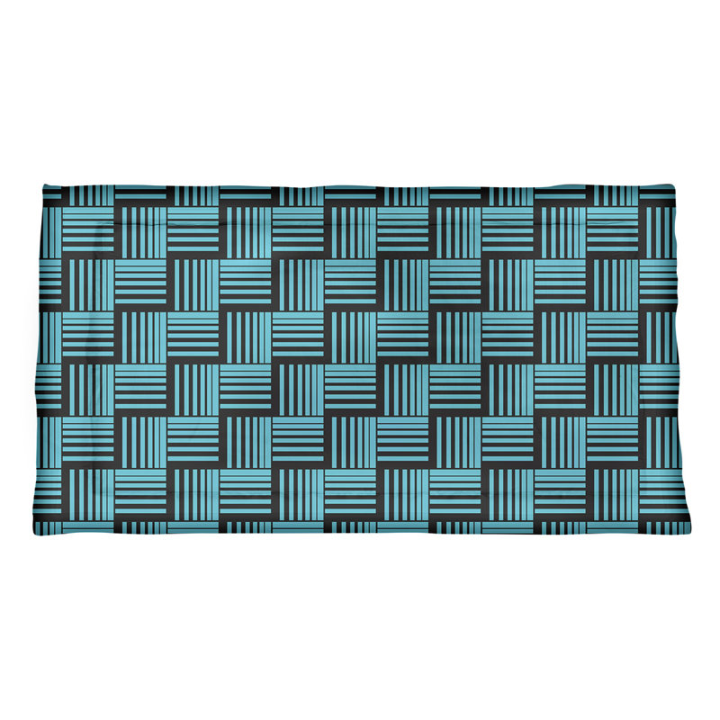 Taie décorative d’oreiller classique à rayures Baskettressées, Roi, Microfibre, sarcelle
