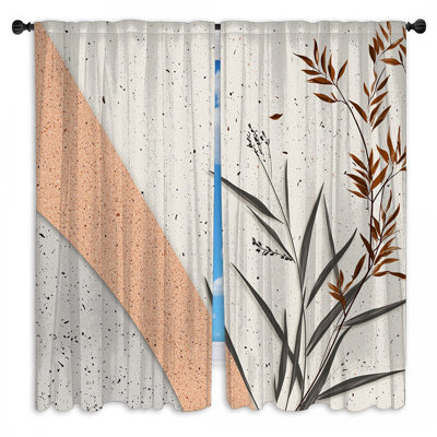 Botanical Window Curtains  Nature Sheer & Room Darkening - 2 Panels