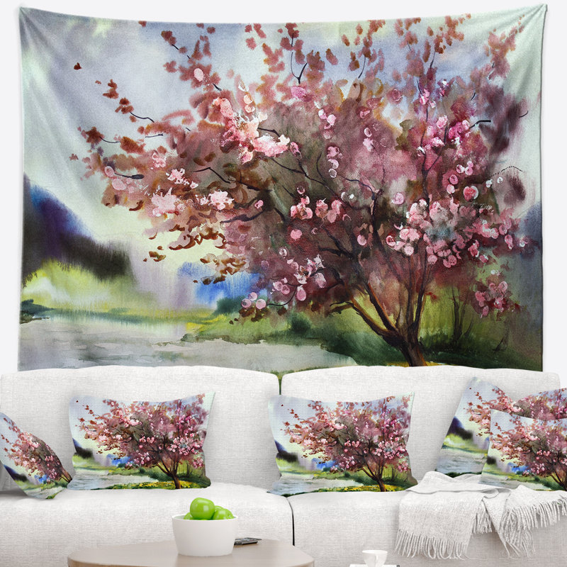Arbre avec tapisserie de fleurs de printemps Floral, H 32 po x l 39 po