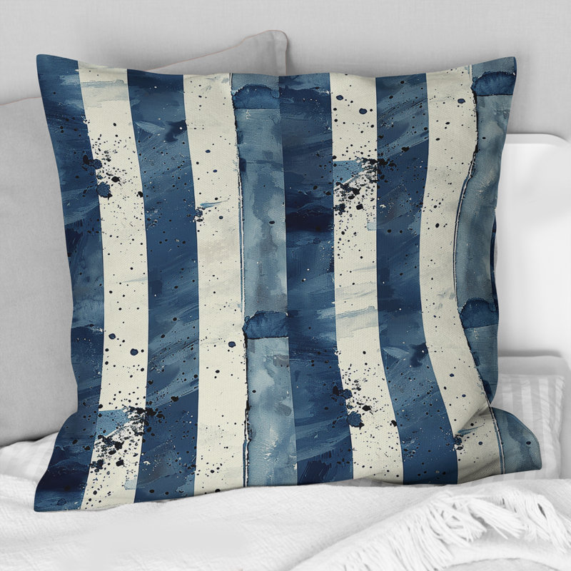 Coussin décoratif Blue Stipes - Stipes, H 16 po x l 16 po