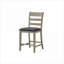 Ensemble de 2 chaises d'appoint rembourrées en tissu à hauteur de comptoir de ton gris pour la salle à manger et la cuisine