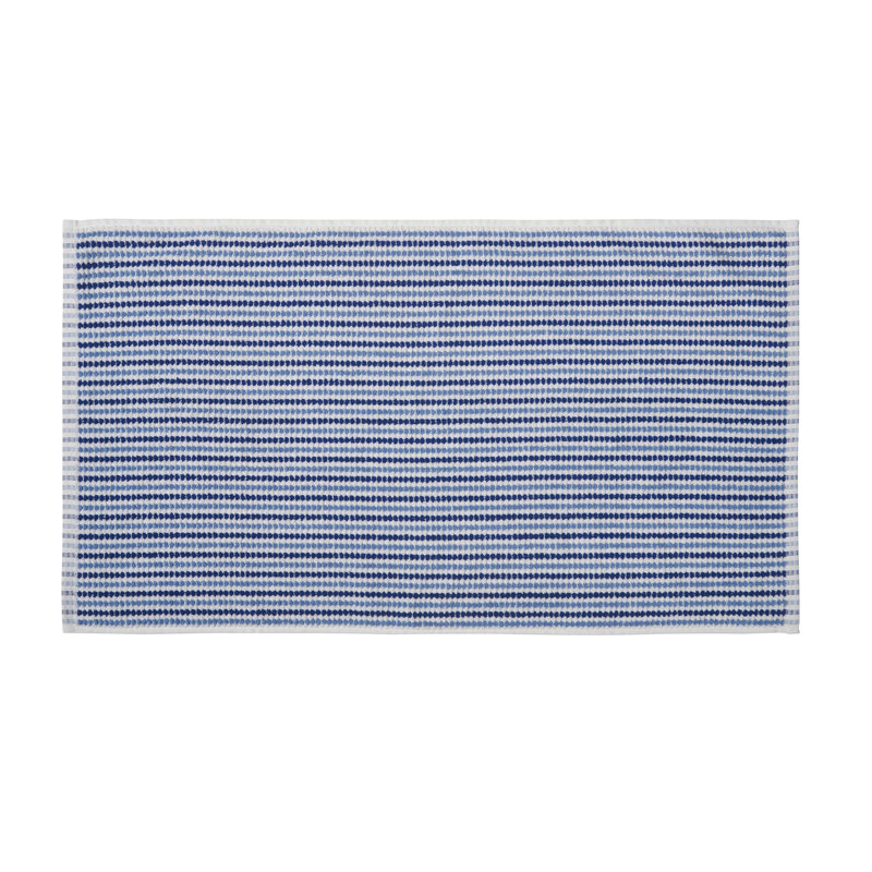 Rice Weave Stripe Cotton Bath Sheet, Blue