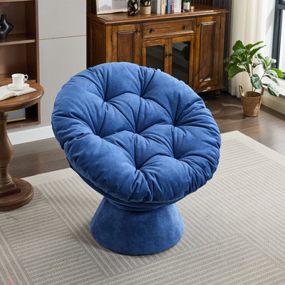 Fauteuil d'appoint pivotant surdimensionné, fauteuil demi-tonneau pivotant à 360 °, fauteuil Papasan pour la chambre à coucher du salon