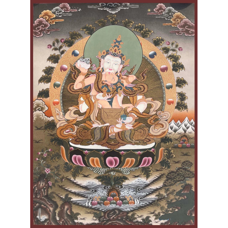 Vajrasattva Yabyum Thangka (Thangka sans brocart)