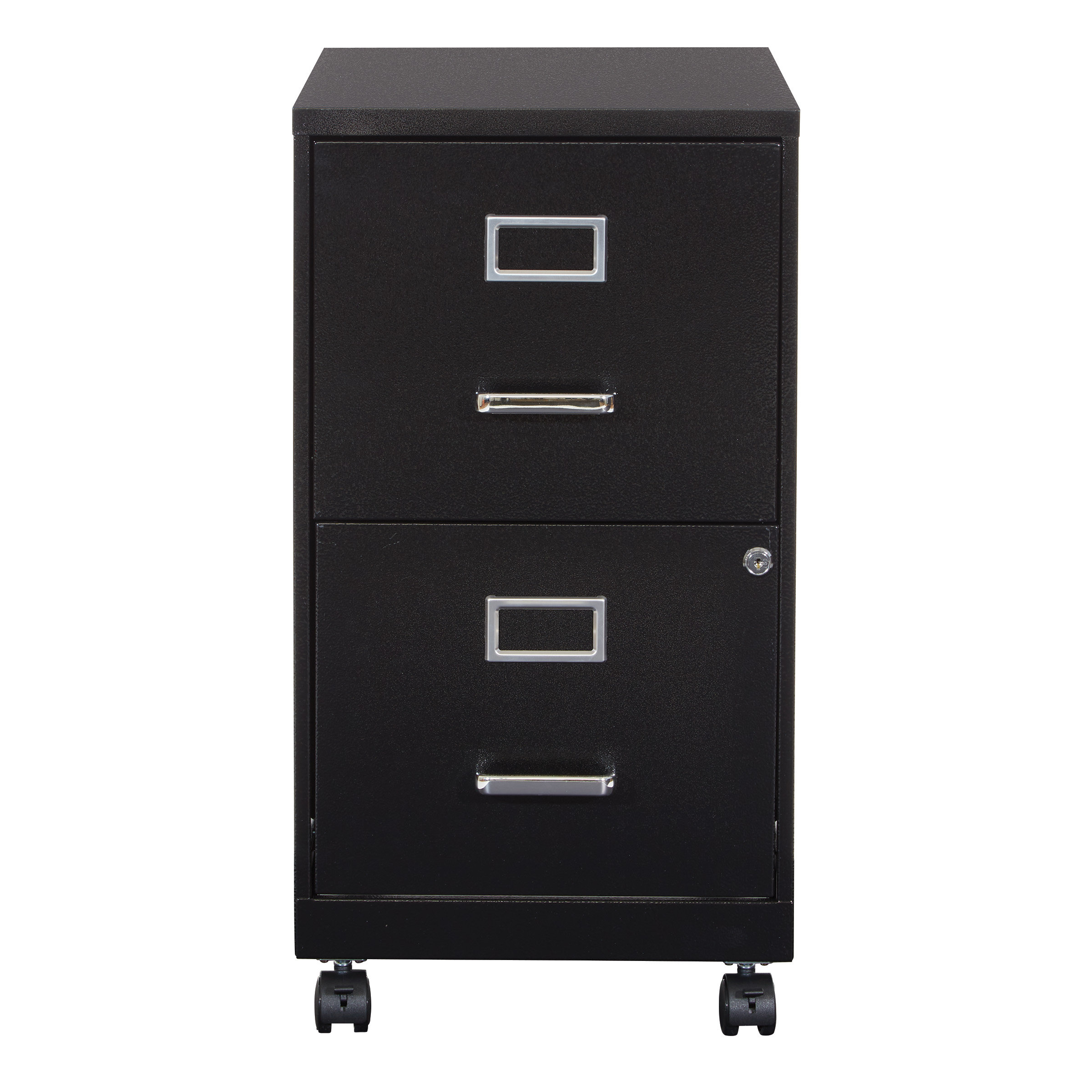 Vertical File Cabinets for Home Office with Lock and 2 Drawers, Office Organization and Storage Latitude Run Color: Black