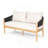 Verona Outdoor Patio Acacia Wood Loveseat, Natural Finish Wood, Beige Cushion, Black Rope-941691160