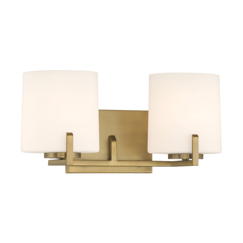 Meuble-lavabo 2 lumières Mirelle, H 7,5 po x l 16 po x P 6 po, Laiton, Deux lumières