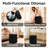 Round Ottoman with Storage, Teddy Velvet Upholstered Ottoman for Living Room and Bedroom(set of 2)-559832614
