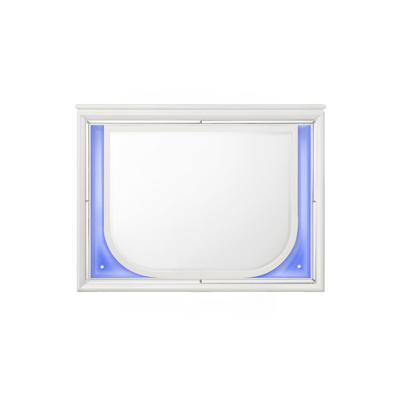 Miroir blanc perle