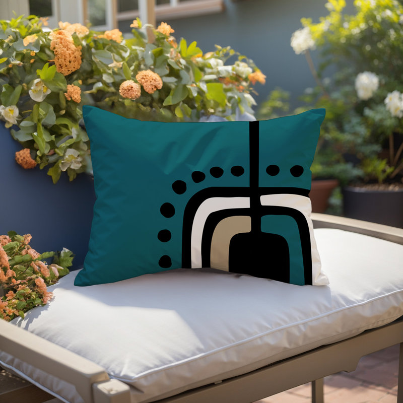 Coussin lombaire réversible intérieur / extérieur Sofi Minimalist, H 14 po x l 20 po, Émeraude