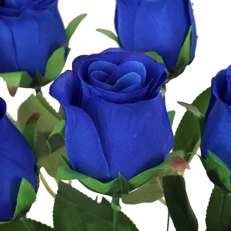 Bouquet de roses artificielles, Bleu royal