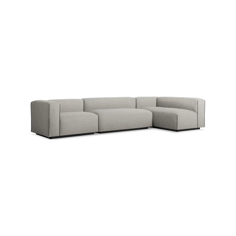 Cleon Modular Sectional, Left Hand Facing, Coffee Velvet Polyester Blend