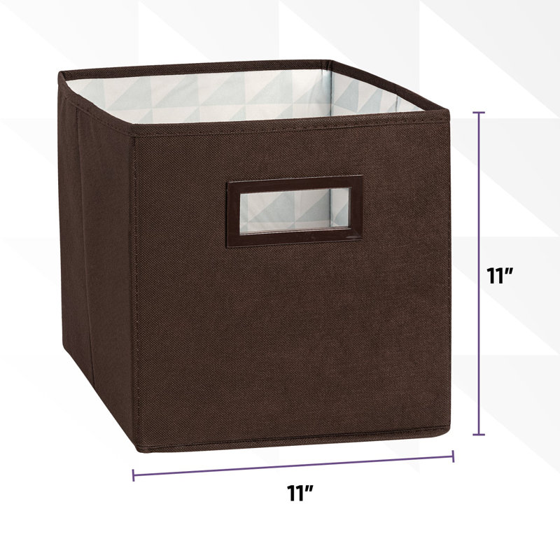 Collapsible Fabric Organizing Bin, Foldable Space Saver Storage Solution, Black Colour, Pack of 1, by Superio, Brown