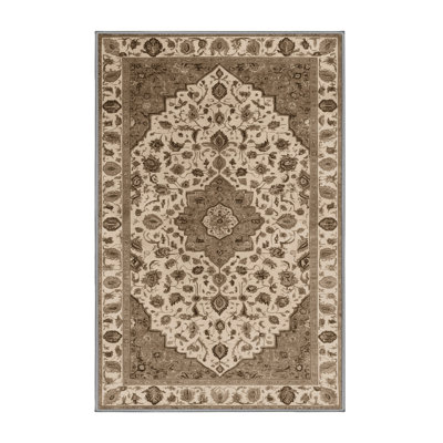 Tapis gris Tabriz lavable à la machine