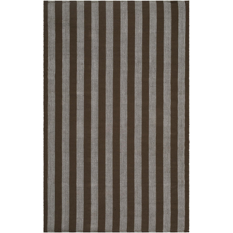 Tapis performance d'intérieur / extérieur fait à la main Jeanette Bram, Brun, Rectangulaire 8 pi x 10 pi