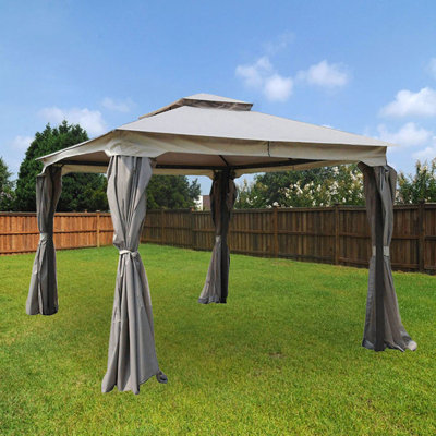 Garden Winds Beige Fabric Replacement Canopy for Gazebo