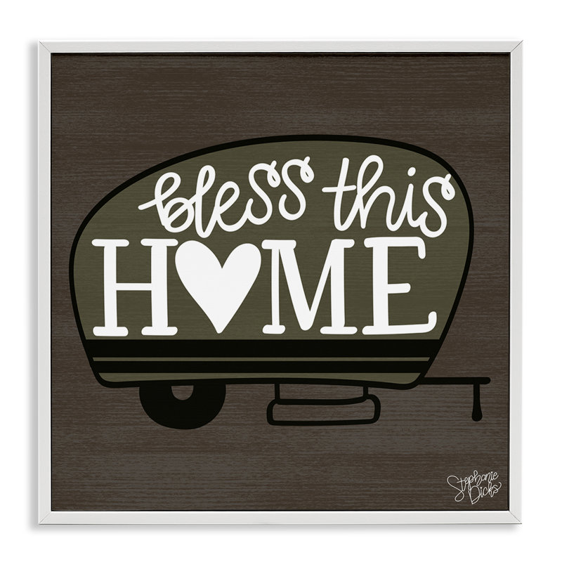 «Bless This Home Camper», art de la giclée blanche encadrée par Stephanie Dicks, Giclée encadrée blanc bord de mer