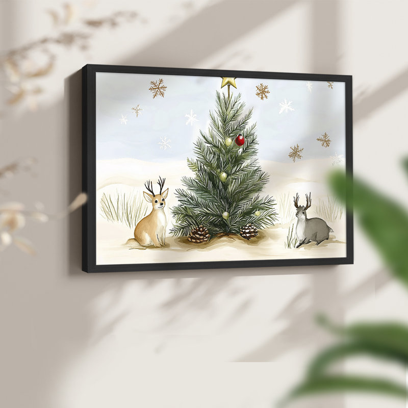 Chirstmas Art-CCXLVIII -Framed Print - Restickable, H 22 po x l 28 po, Noir, noir, noir, noir