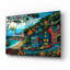  «Whispering Waves Village» par Doron David, art mural en verre acrylique, 16 po x 12 po