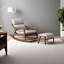 Chaise berçante moderne en bois massif rembourré