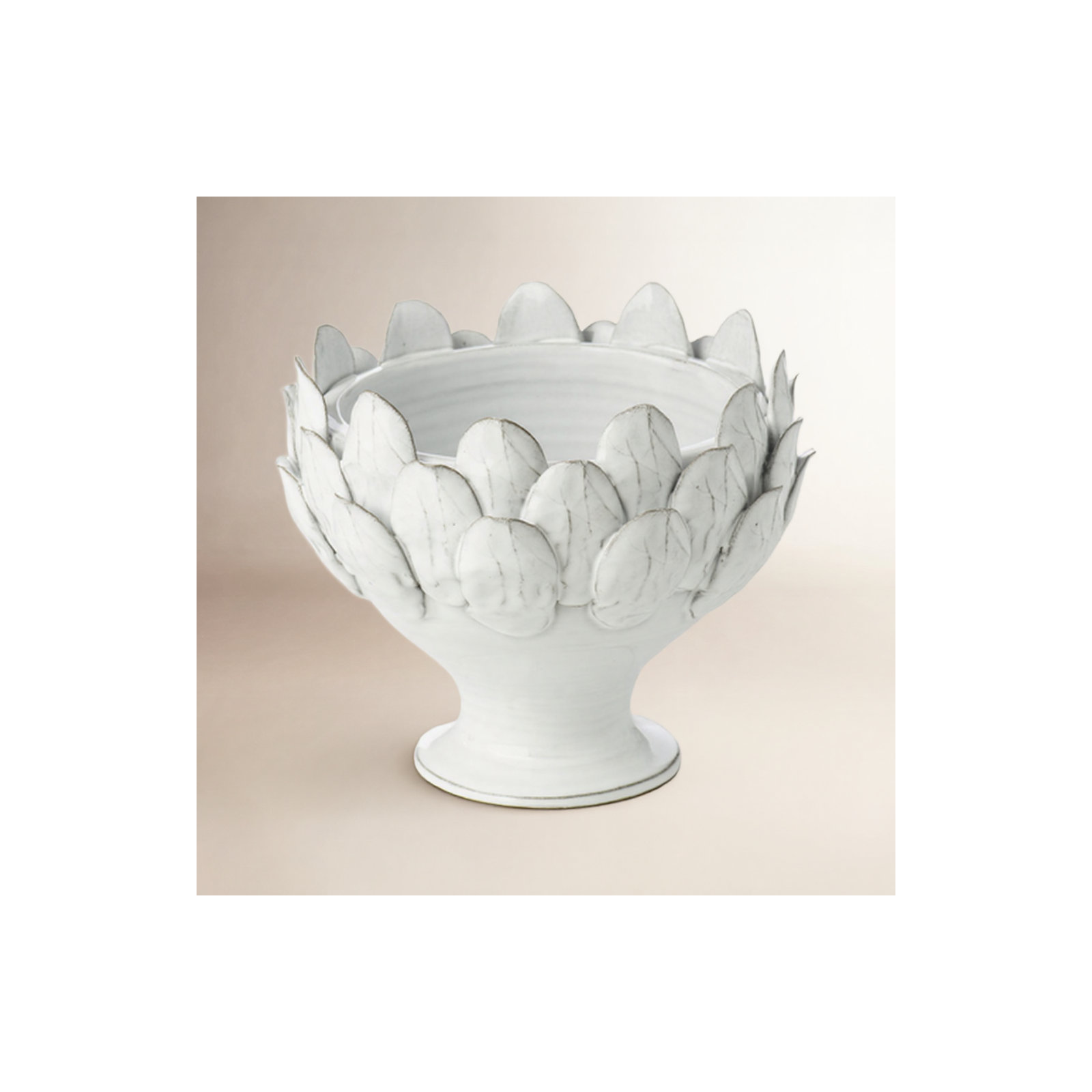 Gathered Garden Ceramic Statue Planter, White, 10" H x 12" W x 12" D