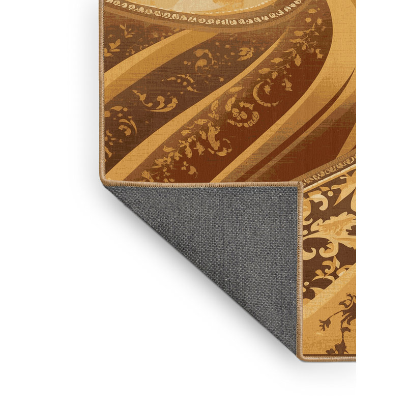 Tapis à motif cachemire traditionnel doux et moelleux en brun - reliure brun clair, 6 X 9