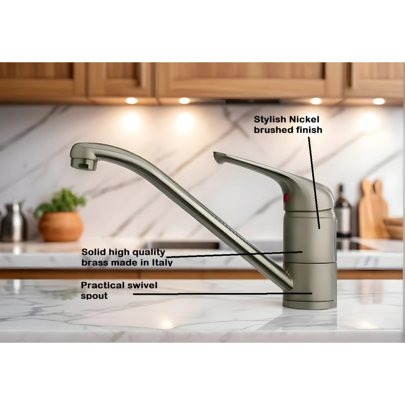 Creta Single Lever Monobloc Tap, Brushed Nickel
