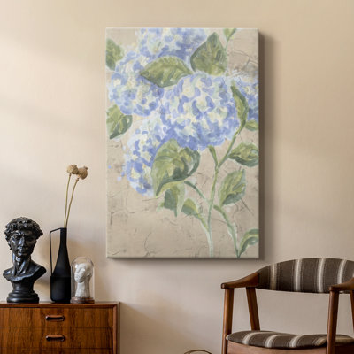 Vintage Hydrangea Fresco I -Custom Wrapped Gallery Cavas