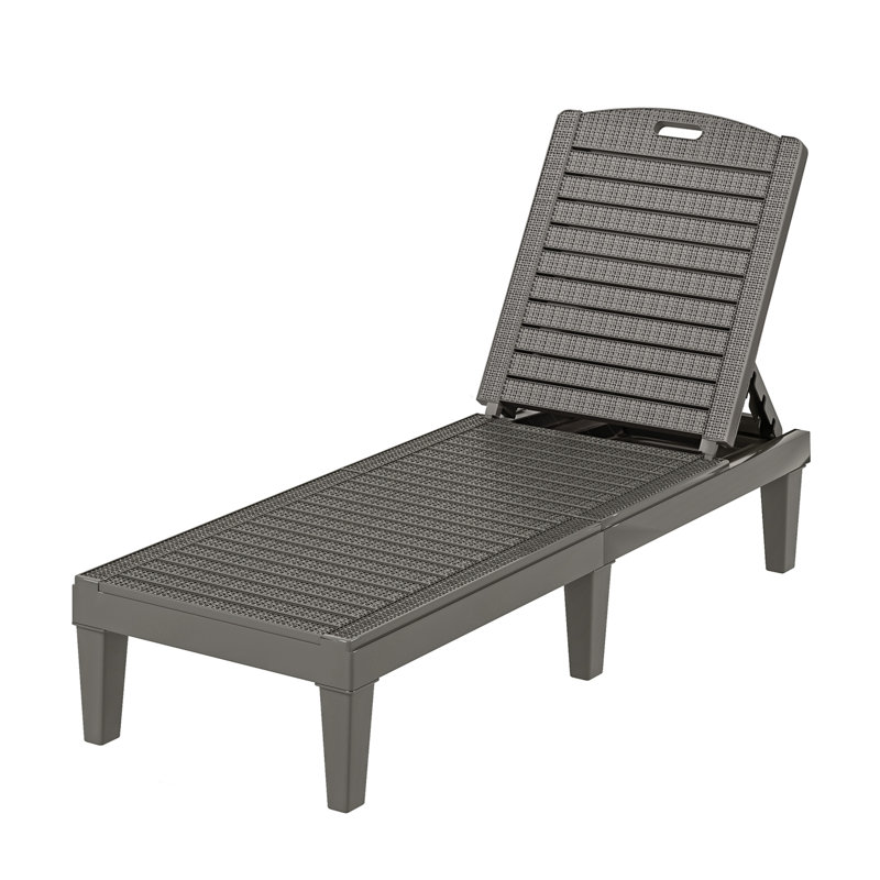 Outdoor Resin Chaise Lounge (Set Of 2), Gray