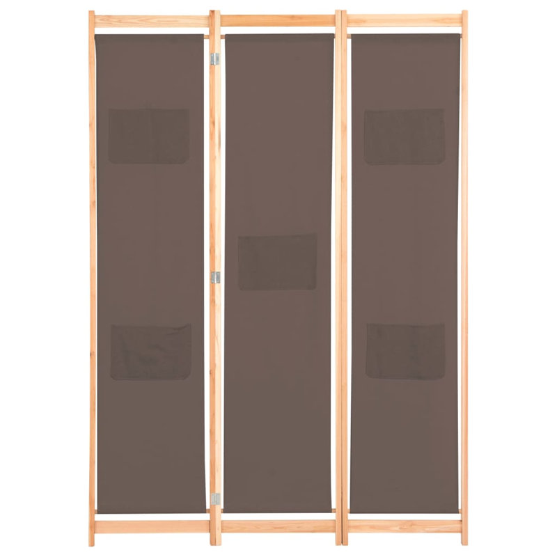 Rizzo 170cm H Folding Room Divider, 3, Brown, 120 x 170cm