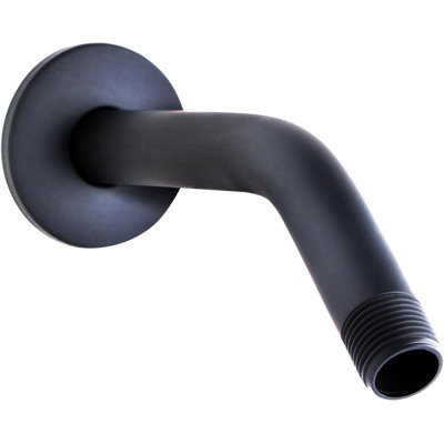 Bras de douche avec bride Bras de pomme de douche mural en acier inoxydable de 6 pouces, finition plaquée noir mat