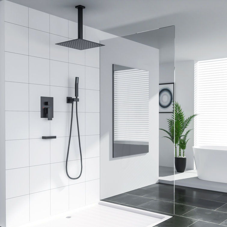 Complete Shower System Ceiling Mounted Dual Shower Head with Rough-in Valve