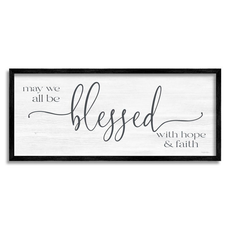 Traduction libre «Hope & Faith», Giclée encadrée noir minuit, H 10 po x l 24 po x P 1,5 po