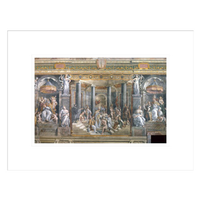 «Baptism of Constantine» par Raphael, impression giclée sur cadre