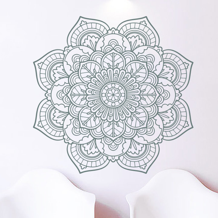 Adhésif décoratif mandala namaste boho yoga autocollants, gris