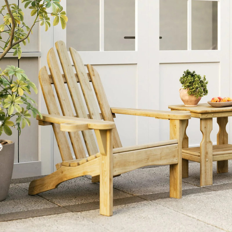 Amish Casual Heavy Duty 800 Lb Heavy Duty Treated Adirondack Chair, Cupholders, Unfinished