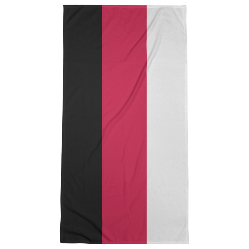 Cotton Blend Lightweight Bath Towel, Black/Red/White