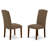 3 Piece Dining Table Set Contains a Rectangle Dining Room Table with Butterfly Leaf and 2 Dark Coffee Linen Fabric Parson Chairs, Mahogany-792624245-792624244-721723467