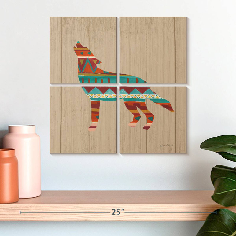 Brampt Southwestern Vibes II sur noyer, H 18 po x l 18 po