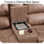 Ensemble de salon inclinable manuel en similicuir 3 pièces avec porte-gobelets et rangement-1760305745