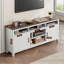Meuble télé 70,9 po avec tablettes réglables et portes d'armoire, console de campagne pour salon, chambre à coucher