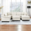 Canapé modulaire en chenille blanc en U de 111,8 po Living avec rangement mobile, 6 sièges, accoudoirs roulés et siège rembourré en mousse