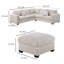 Ensemble de canapé modulaire en L 4 pièces Rey, 2 coussins décoratifs, tissu velours côtelé-111572282