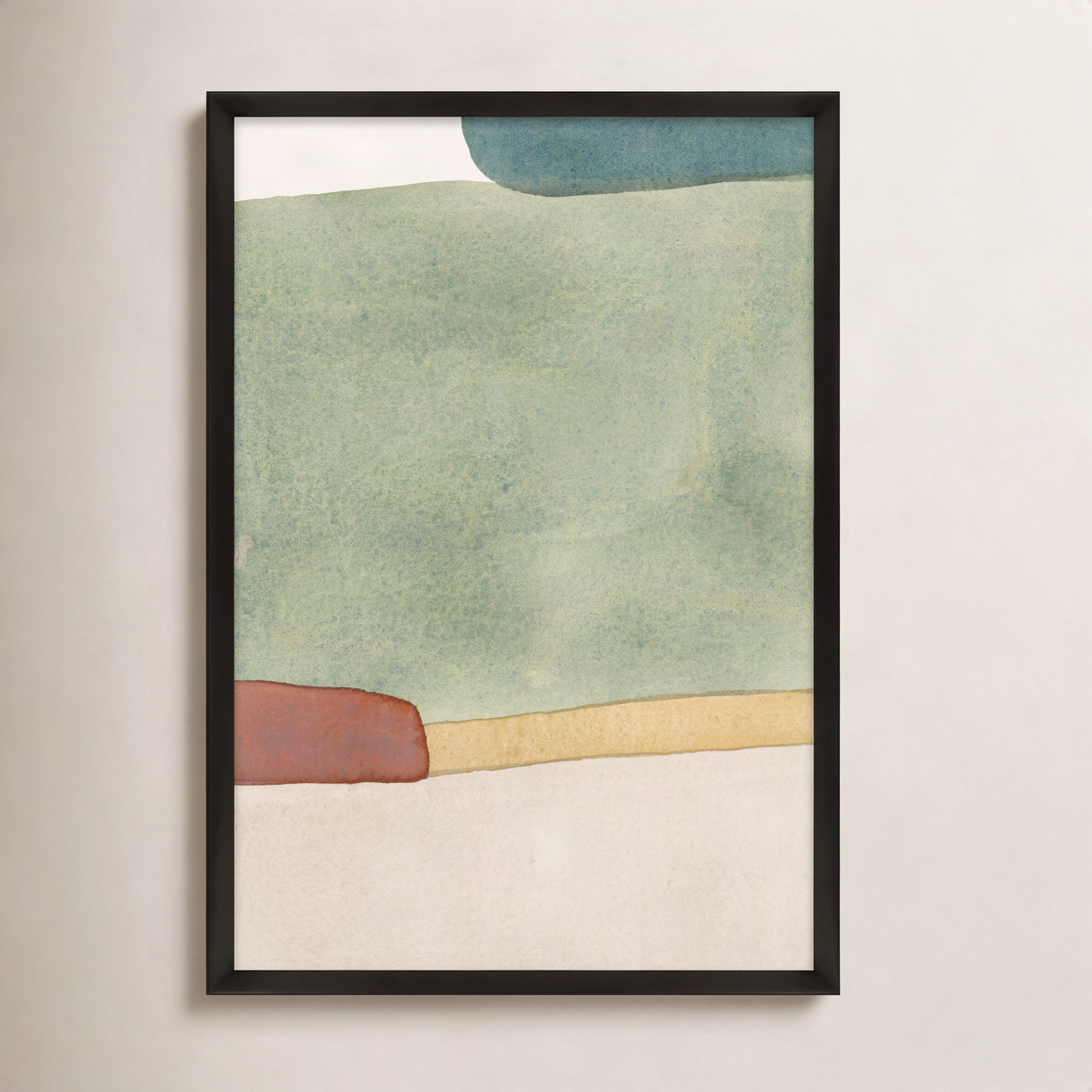 Distant Green by Julia Balfour, 14" W x 20" H, Black