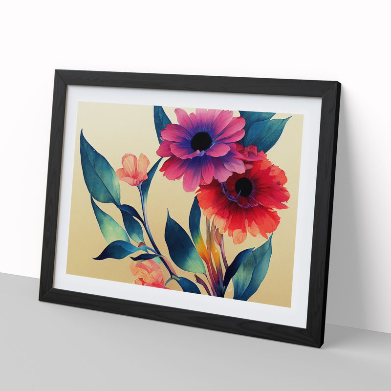 Showstopping Watercolour Flowers - Framed Print
