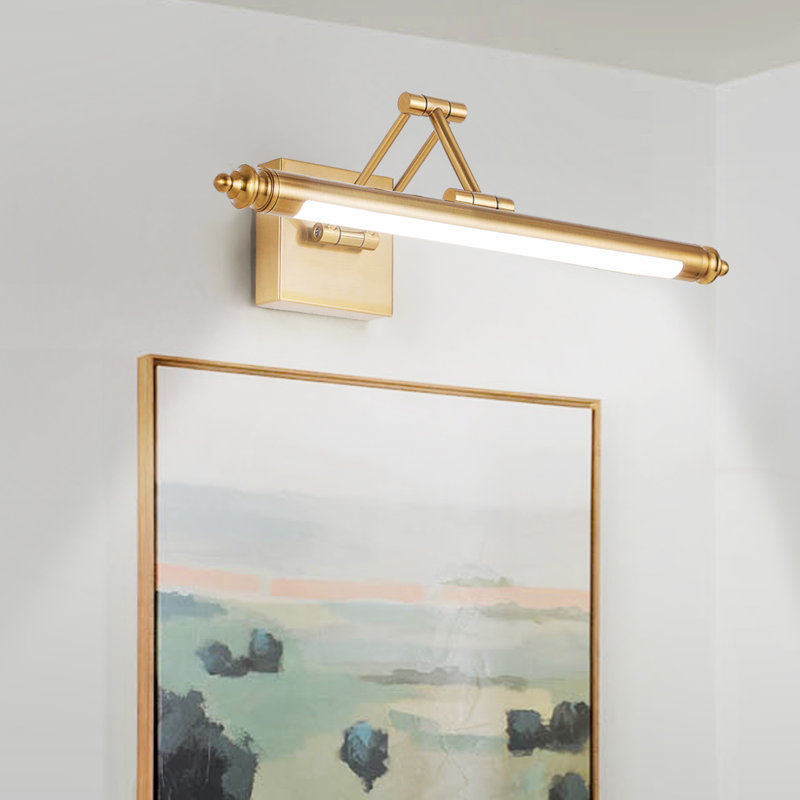 1-Light Dimmable LED Picture Light with Adjustable Colour Temperature (3000K/4000K/6000K), Artwork Display Lighting, Brass